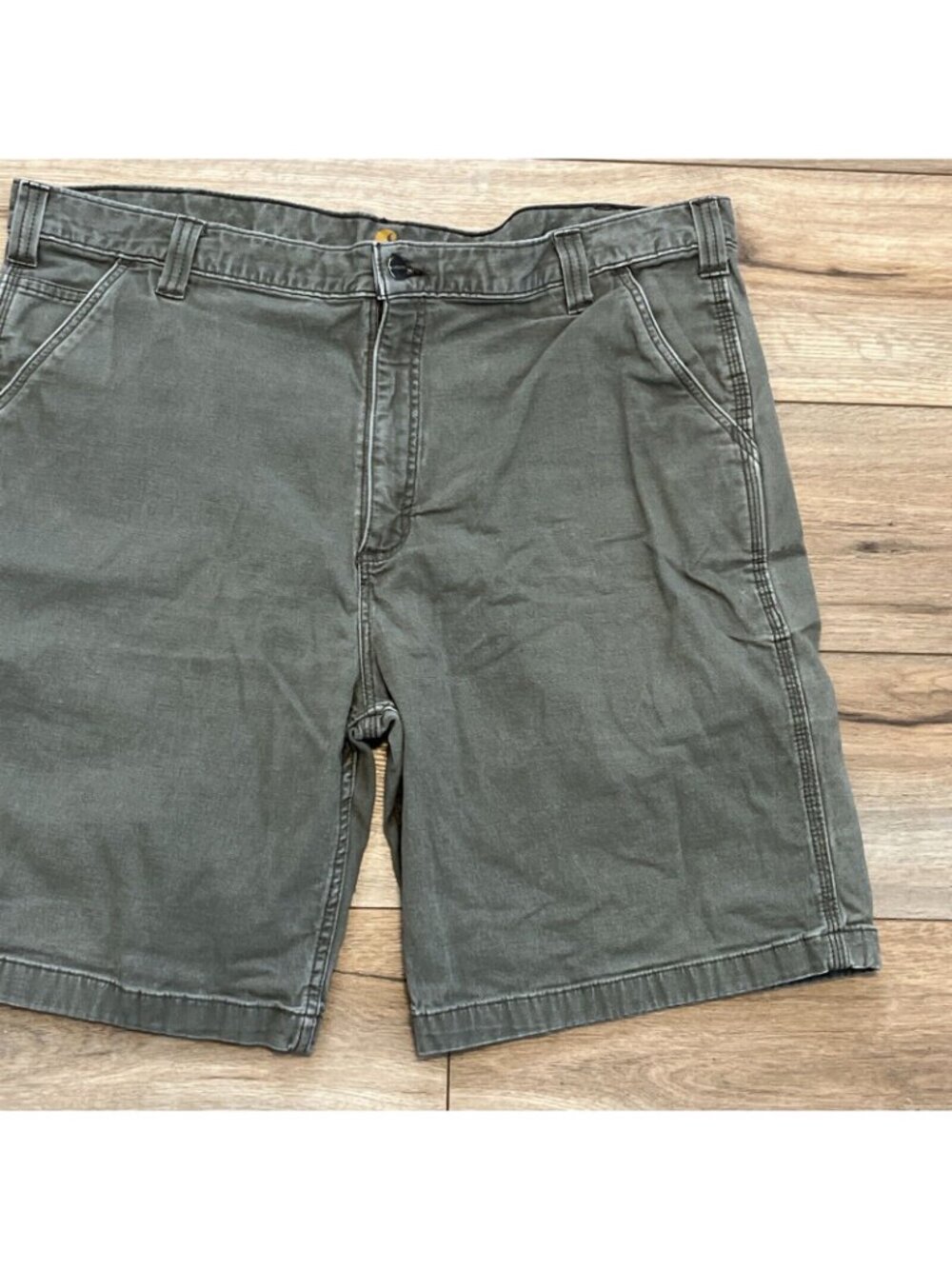 Men's Carhartt Relaxed Fit Khaki Shorts SZ 42x9 Tarmac Gray Casual 102514-217 - Picture 3 of 12